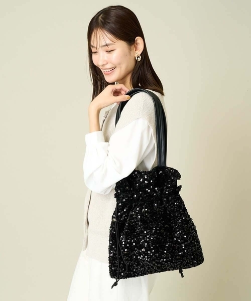 a.v.v（アーヴェヴェ）の「スパンコールトート（トートバッグ・レディース・シルバー/ブラック/ゴールド・38）」の12枚目の写真