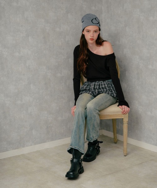 3.3 Field Trip （3.3フィールドトリップ）の「3.3 Field Trip／ヴィンテージライクフレアデニム（デニムパンツ・レディース・ブラック/ブルー・MEDIUM/SMALL）」の22枚目の写真