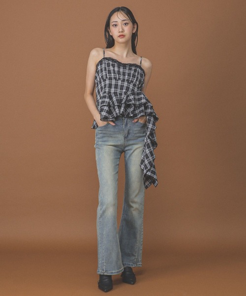 3.3 Field Trip （3.3フィールドトリップ）の「3.3 Field Trip／ヴィンテージライクフレアデニム（デニムパンツ・レディース・ブラック/ブルー・MEDIUM/SMALL）」の3枚目の写真