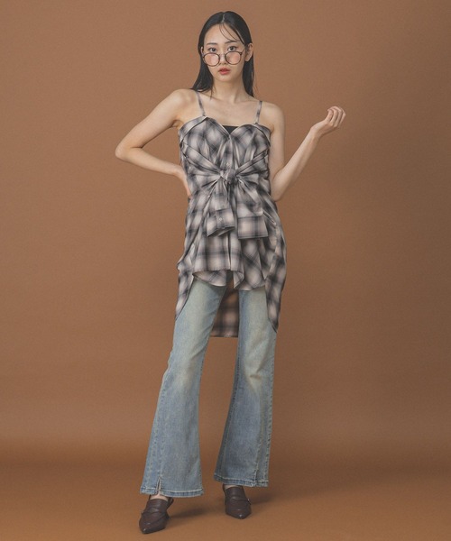 3.3 Field Trip （3.3フィールドトリップ）の「3.3 Field Trip／ヴィンテージライクフレアデニム（デニムパンツ・レディース・ブラック/ブルー・MEDIUM/SMALL）」の4枚目の写真