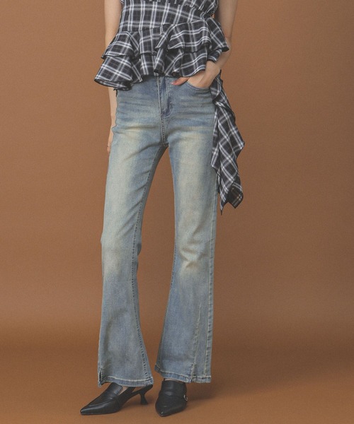 3.3 Field Trip （3.3フィールドトリップ）の「3.3 Field Trip／ヴィンテージライクフレアデニム（デニムパンツ・レディース・ブラック/ブルー・MEDIUM/SMALL）」の8枚目の写真