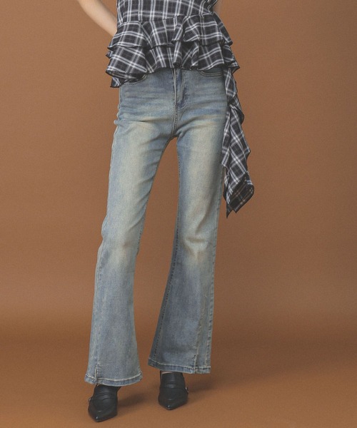 3.3 Field Trip （3.3フィールドトリップ）の「3.3 Field Trip／ヴィンテージライクフレアデニム（デニムパンツ・レディース・ブラック/ブルー・MEDIUM/SMALL）」の9枚目の写真