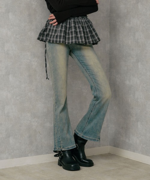 3.3 Field Trip （3.3フィールドトリップ）の「3.3 Field Trip／ヴィンテージライクフレアデニム（デニムパンツ・レディース・ブラック/ブルー・MEDIUM/SMALL）」の22枚目の写真