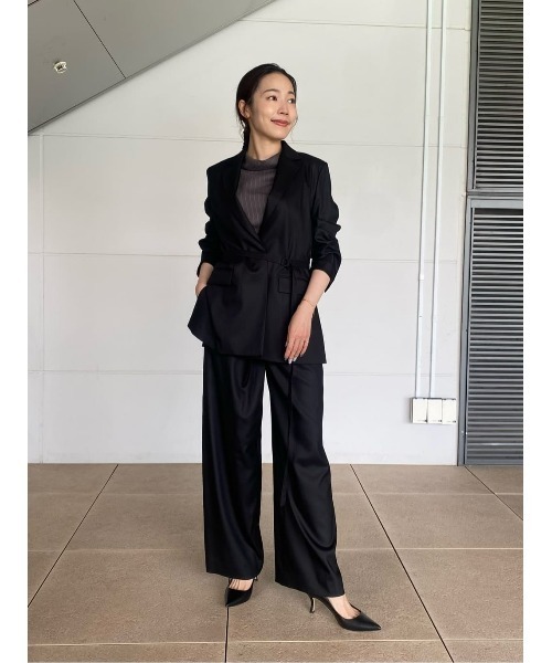 ESTNATION（エストネーション）の「ESTNATION / アシンメトリーラップパンツ（その他パンツ・レディース・ダークブラウン/ブラック・36/38）」の7枚目の写真