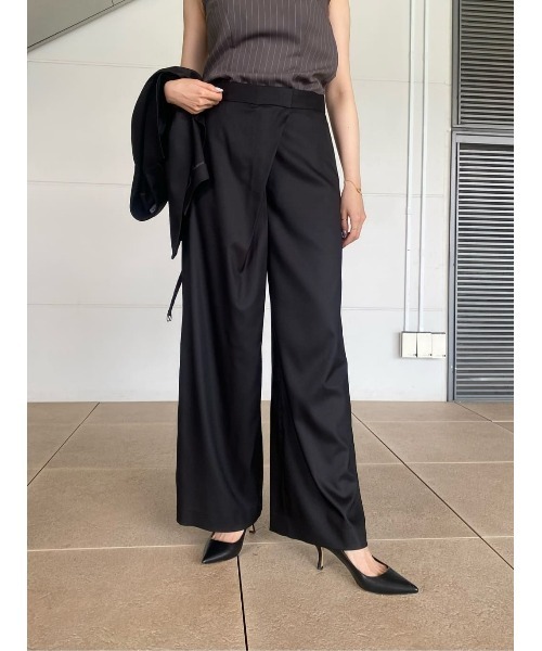 ESTNATION（エストネーション）の「ESTNATION / アシンメトリーラップパンツ（その他パンツ・レディース・ダークブラウン/ブラック・36/38）」の9枚目の写真