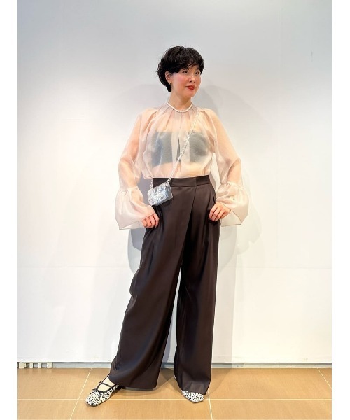 ESTNATION（エストネーション）の「ESTNATION / アシンメトリーラップパンツ（その他パンツ・レディース・ダークブラウン/ブラック・36/38）」の10枚目の写真