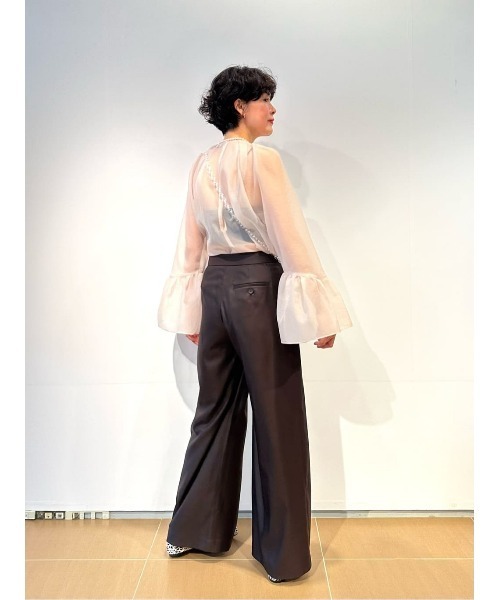 ESTNATION（エストネーション）の「ESTNATION / アシンメトリーラップパンツ（その他パンツ・レディース・ダークブラウン/ブラック・36/38）」の12枚目の写真