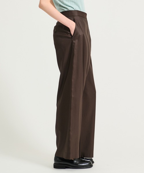 ESTNATION（エストネーション）の「ESTNATION / アシンメトリーラップパンツ（その他パンツ・レディース・ダークブラウン/ブラック・36/38）」の3枚目の写真