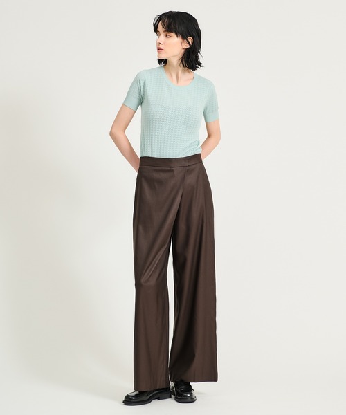 ESTNATION（エストネーション）の「ESTNATION / アシンメトリーラップパンツ（その他パンツ・レディース・ダークブラウン/ブラック・36/38）」の5枚目の写真