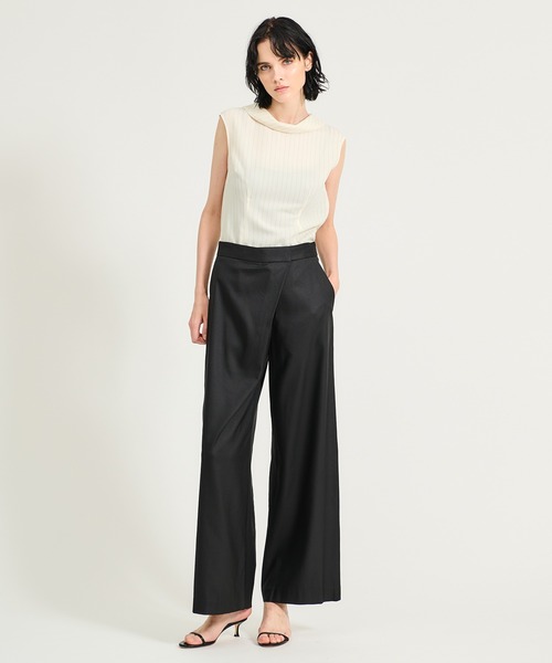 ESTNATION（エストネーション）の「ESTNATION / アシンメトリーラップパンツ（その他パンツ・レディース・ダークブラウン/ブラック・36/38）」の13枚目の写真