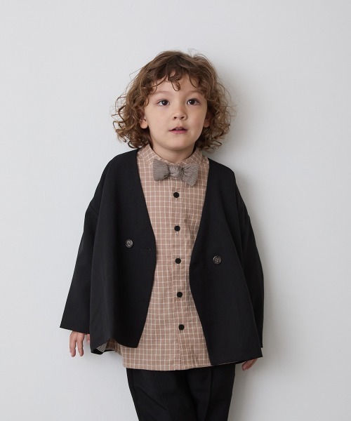 riziere(リジェール)の「選べる2柄フランネルバンドカラーシャツ(ボタン取り外し対応)(シャツ/ブラウス・キッズ・オフホワイト/ベージュ系・140/130/120/110/100/90/160/150)」の13枚目の写真