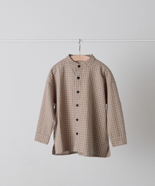 riziere(リジェール)の「選べる2柄フランネルバンドカラーシャツ(ボタン取り外し対応)(シャツ/ブラウス・キッズ・オフホワイト/ベージュ系・140/130/120/110/100/90/160/150)」の21枚目の写真