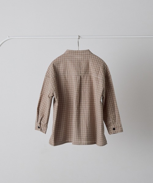 riziere(リジェール)の「選べる2柄フランネルバンドカラーシャツ(ボタン取り外し対応)(シャツ/ブラウス・キッズ・オフホワイト/ベージュ系・140/130/120/110/100/90/160/150)」の22枚目の写真