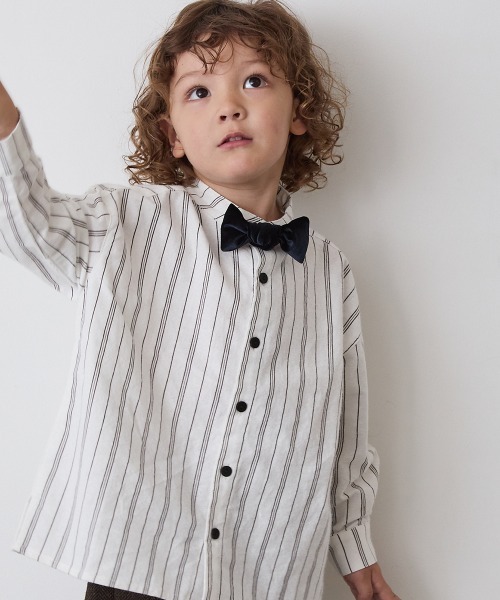 riziere(リジェール)の「選べる2柄フランネルバンドカラーシャツ(ボタン取り外し対応)(シャツ/ブラウス・キッズ・オフホワイト/ベージュ系・140/130/120/110/100/90/160/150)」の5枚目の写真