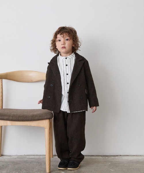 riziere(リジェール)の「選べる2柄フランネルバンドカラーシャツ(ボタン取り外し対応)(シャツ/ブラウス・キッズ・オフホワイト/ベージュ系・140/130/120/110/100/90/160/150)」の10枚目の写真