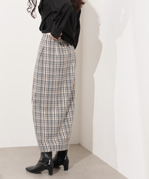 N.（N. Natural Beauty Basic）（エヌエヌナチュラルビューティーベーシック）の「【PS/低身長サイズ】ハイウエストチェックナロースカート（スカート・レディース・ブラック系その他/グリーン系その他・P/S/MEDIUM）」の16枚目の写真