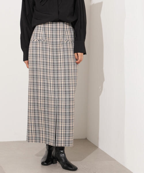 N.（N. Natural Beauty Basic）（エヌエヌナチュラルビューティーベーシック）の「【PS/低身長サイズ】ハイウエストチェックナロースカート（スカート・レディース・ブラック系その他/グリーン系その他・P/S/MEDIUM）」の20枚目の写真