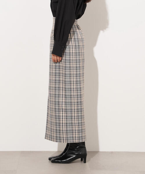 N.（N. Natural Beauty Basic）（エヌエヌナチュラルビューティーベーシック）の「【PS/低身長サイズ】ハイウエストチェックナロースカート（スカート・レディース・ブラック系その他/グリーン系その他・P/S/MEDIUM）」の4枚目の写真