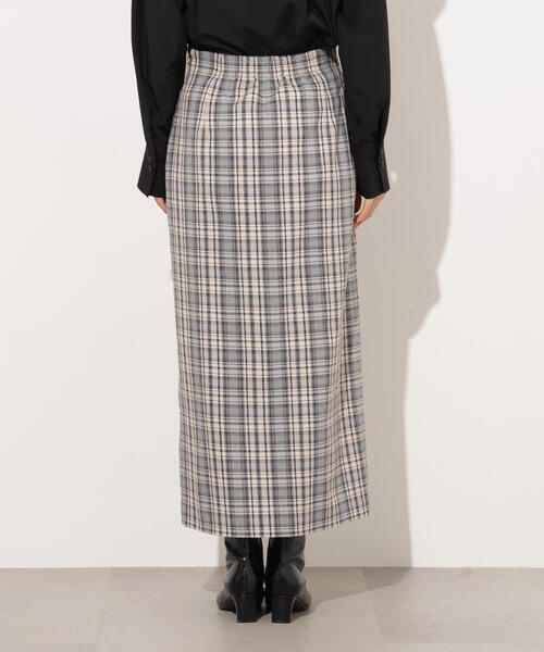 N.（N. Natural Beauty Basic）（エヌエヌナチュラルビューティーベーシック）の「【PS/低身長サイズ】ハイウエストチェックナロースカート（スカート・レディース・ブラック系その他/グリーン系その他・P/S/MEDIUM）」の5枚目の写真