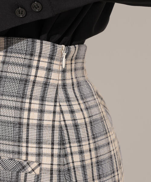 N.（N. Natural Beauty Basic）（エヌエヌナチュラルビューティーベーシック）の「【PS/低身長サイズ】ハイウエストチェックナロースカート（スカート・レディース・ブラック系その他/グリーン系その他・P/S/MEDIUM）」の8枚目の写真