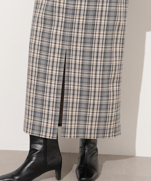 N.（N. Natural Beauty Basic）（エヌエヌナチュラルビューティーベーシック）の「【PS/低身長サイズ】ハイウエストチェックナロースカート（スカート・レディース・ブラック系その他/グリーン系その他・P/S/MEDIUM）」の9枚目の写真