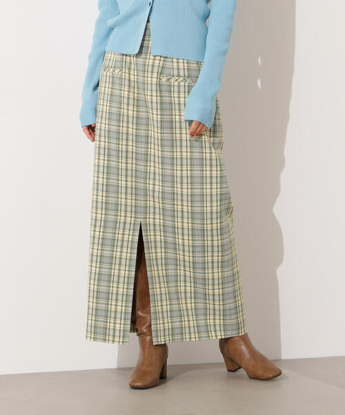 N.（N. Natural Beauty Basic）（エヌエヌナチュラルビューティーベーシック）の「【PS/低身長サイズ】ハイウエストチェックナロースカート（スカート・レディース・ブラック系その他/グリーン系その他・P/S/MEDIUM）」の22枚目の写真