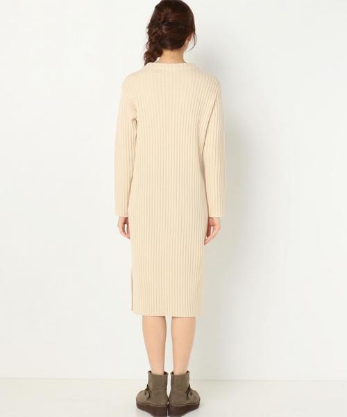 Another Edition（アナザーエディション）の「ワイドリブワンピース2/AEFC AC/W ワイドリブOPⅡ（ワンピース・レディース・ブラック/ベージュ/ライトブルー・フリー）」の4枚目の写真