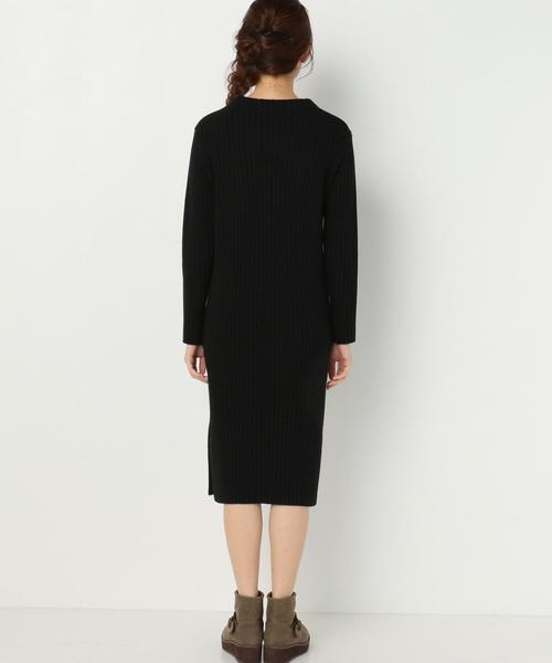 Another Edition（アナザーエディション）の「ワイドリブワンピース2/AEFC AC/W ワイドリブOPⅡ（ワンピース・レディース・ブラック/ベージュ/ライトブルー・フリー）」の6枚目の写真