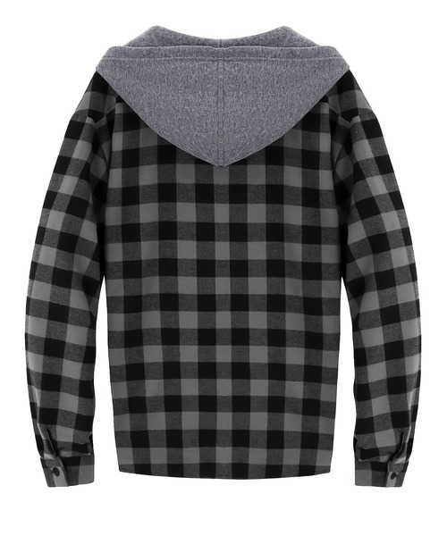 SBG（エスビー）の「SBG チェック シャツ ドッキングフーディ（パーカー・メンズ・グレー/ホワイト/ブルー/レッド・LARGE/MEDIUM）」の22枚目の写真