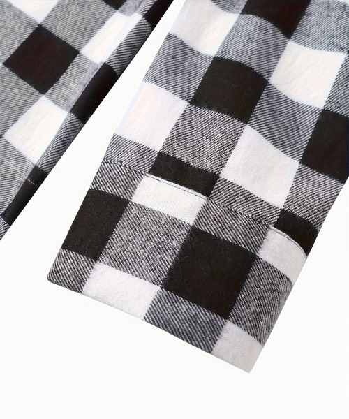 SBG（エスビー）の「SBG チェック シャツ ドッキングフーディ（パーカー・メンズ・グレー/ホワイト/ブルー/レッド・LARGE/MEDIUM）」の15枚目の写真
