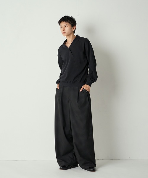 セール】Decorative button Thermal skipper Polo / フェイクボタン