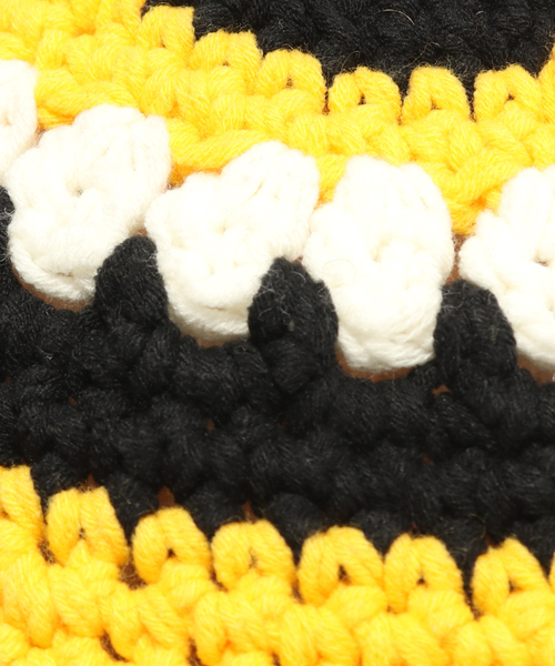 INDIETRO ASSOCIATION（インディエトロアソシエーション）の「Indietro Association / インディエトロ・アソシエーション  Flower Knit Beret（ハンチング/ベレー帽・メンズ・グリーン/イエロー・FREE）」の5枚目の写真