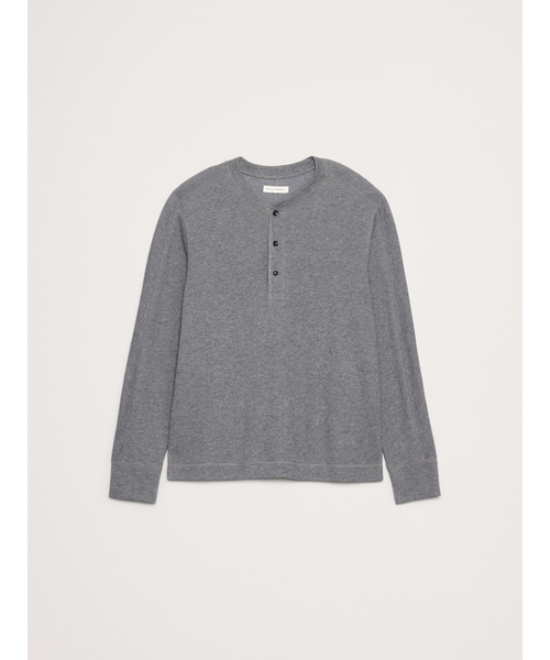 Banana Republic（バナナリパブリック）の「◆スラブ ダブルニット ヘンリーTシャツ（Tシャツ/カットソー・メンズ・ダークブラウン/グレー/ブルー・M/S/L/XL）」の7枚目の写真