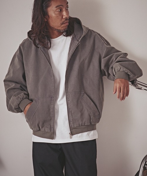 セール】ヴィンテージライク ワイドシルエット フーデッドダック