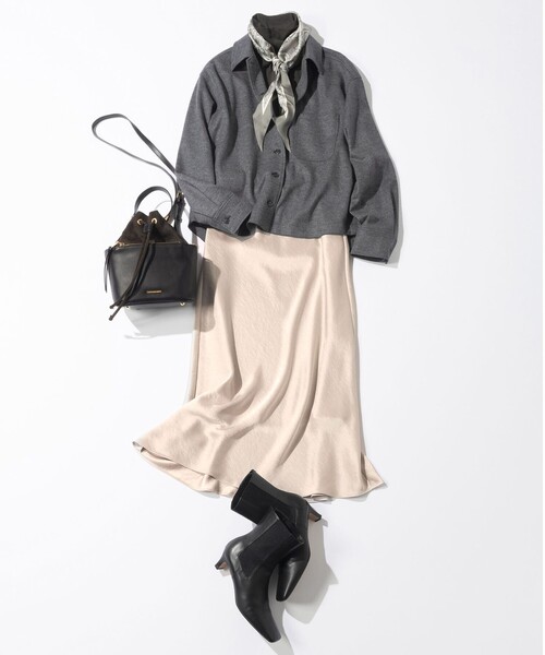 セール】【VERY11月号掲載/洗える】ヴィンテージダブルサテン ナロー