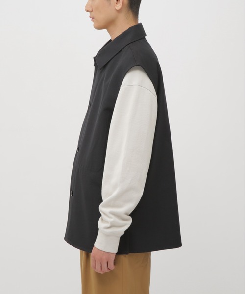 MHL.（エムエイチエル）の「WOOL COTTON DRILL（シャツ/ブラウス・メンズ・ブラック・MEDIUM/LARGE）」の3枚目の写真