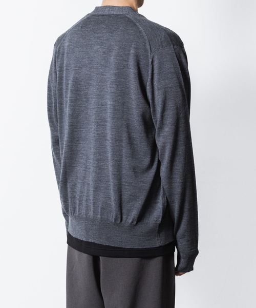 ATTACHMENT（アタッチメント）の「× JOHN SMEDLEY MERINO EXTRAFINE BUTTONLESS V NECK CARDIGAN（カーディガン/ボレロ・メンズ・ブラック/キャメル/ダークグレー/ネイビー・1/2/3/4）」の15枚目の写真