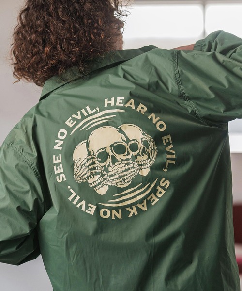 CAMBIO(カンビオ)の「mj11111- プリントコーチジャケット_Three wise monkeys(CASD-159)(その他アウター・メンズ・グレー系その他/グリーン系その他/ブラック・S/M/L/XL)」の3枚目の写真