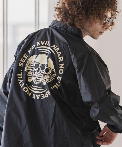 CAMBIO(カンビオ)の「mj11111- プリントコーチジャケット_Three wise monkeys(CASD-159)(その他アウター・メンズ・グレー系その他/グリーン系その他/ブラック・S/M/L/XL)」の9枚目の写真