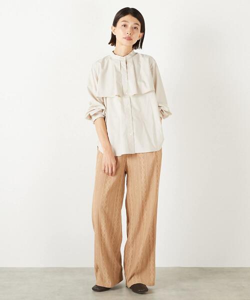 MELROSE claire(メルローズ クレール)の「【幾何無地柄のカットジャガードパンツ】(その他パンツ・レディース・ブラック/ブルー/ベージュ・FREE)」の4枚目の写真