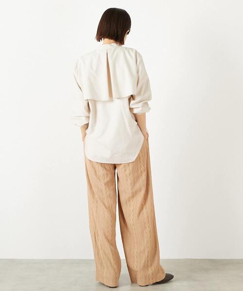 MELROSE claire(メルローズ クレール)の「【幾何無地柄のカットジャガードパンツ】(その他パンツ・レディース・ブラック/ブルー/ベージュ・FREE)」の7枚目の写真