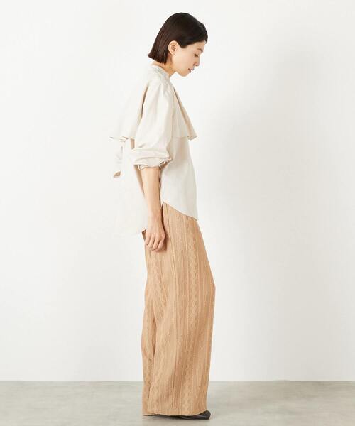 MELROSE claire(メルローズ クレール)の「【幾何無地柄のカットジャガードパンツ】(その他パンツ・レディース・ブラック/ブルー/ベージュ・FREE)」の9枚目の写真