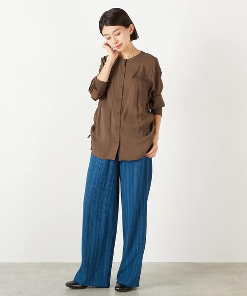 MELROSE claire(メルローズ クレール)の「【幾何無地柄のカットジャガードパンツ】(その他パンツ・レディース・ブラック/ブルー/ベージュ・FREE)」の14枚目の写真