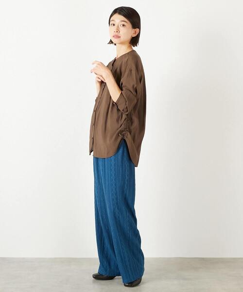 MELROSE claire(メルローズ クレール)の「【幾何無地柄のカットジャガードパンツ】(その他パンツ・レディース・ブラック/ブルー/ベージュ・FREE)」の15枚目の写真