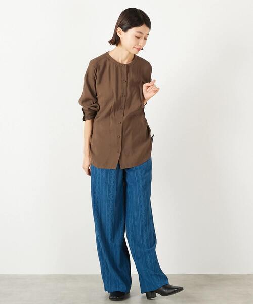 MELROSE claire(メルローズ クレール)の「【幾何無地柄のカットジャガードパンツ】(その他パンツ・レディース・ブラック/ブルー/ベージュ・FREE)」の19枚目の写真