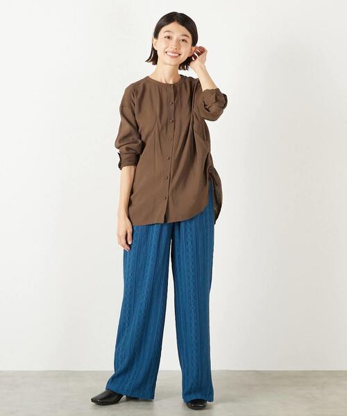 MELROSE claire(メルローズ クレール)の「【幾何無地柄のカットジャガードパンツ】(その他パンツ・レディース・ブラック/ブルー/ベージュ・FREE)」の20枚目の写真