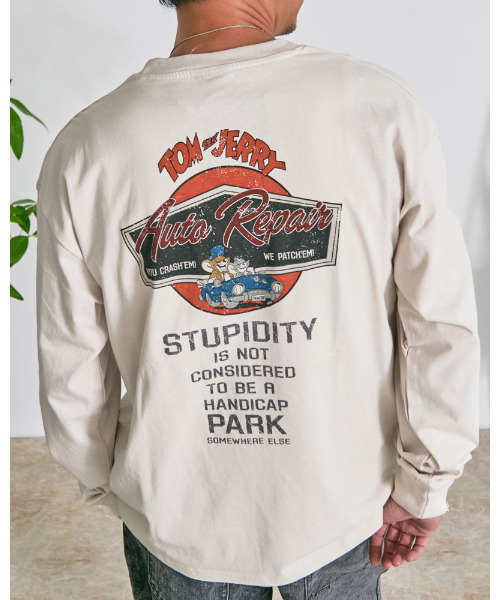 Tom&Jerry(トムアンドジェリー)の「『TOM&JERRY/トムアンドジェリー』トムとジェリー ロンTEE(Tシャツ/カットソー・レディース・スミクロ/アイボリー・L/LL/M)」の12枚目の写真