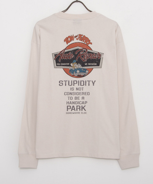 Tom&Jerry(トムアンドジェリー)の「『TOM&JERRY/トムアンドジェリー』トムとジェリー ロンTEE(Tシャツ/カットソー・レディース・スミクロ/アイボリー・L/LL/M)」の6枚目の写真