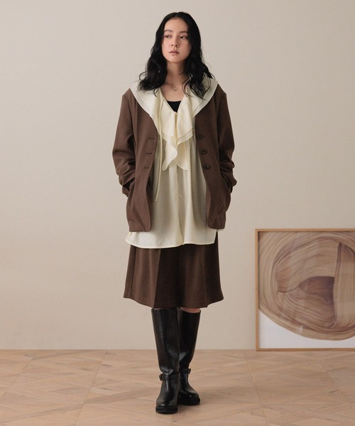 LOWRYS FARM（ローリーズファーム）の「フリルチュニックブラウス　593184（シャツ/ブラウス・レディース・ドット/オフホワイト/アイボリー/ブラック・FREE）」の21枚目の写真