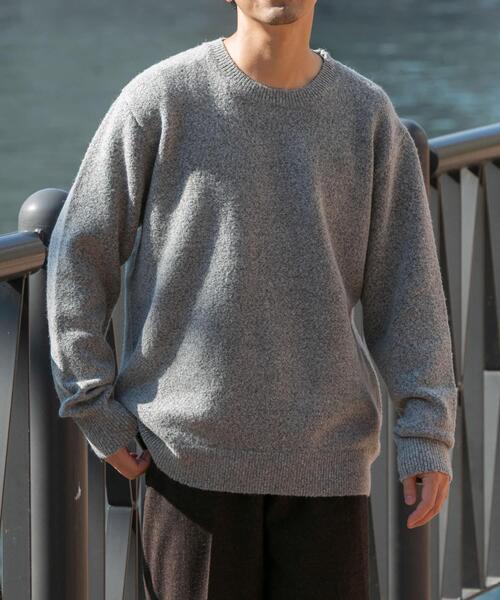 URBAN RESEARCH ROSSO MEN(アーバンリサーチロッソメン)の「ブークレストレッチクルーニット(ニット/セーター・メンズ・グレー系その他/グレー/カーキ/ブラック/オレンジ/イエロー/ブルー・SMALL/MEDIUM/LARGE/X-LARGE)」の1枚目の写真